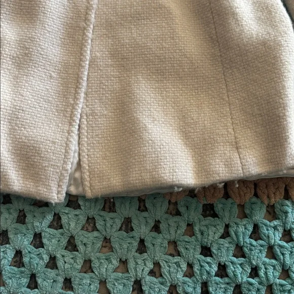 Cream White Wool Heavy Warm Peacoat Coat Jacket Womans sz Small - Picture 8 of 11